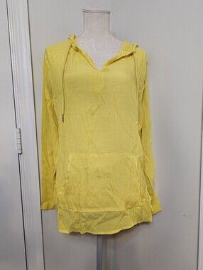 Yellow Bathing Suit Bikini Beach Pool Coverup with Hood